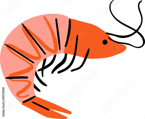 Hand Drawn Shrimp Design