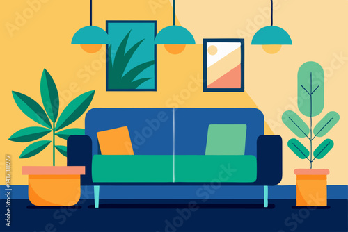 modern living room with sofa