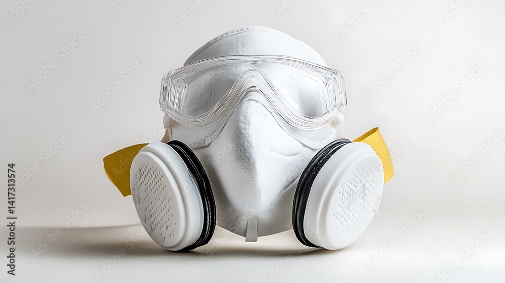 White Respirator Mask Goggles. White Respirator Mask Goggles.