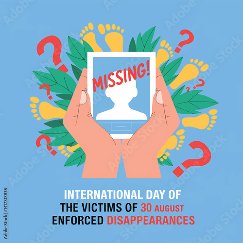 International day of the victims of enforced disappearances awareness campaign poster