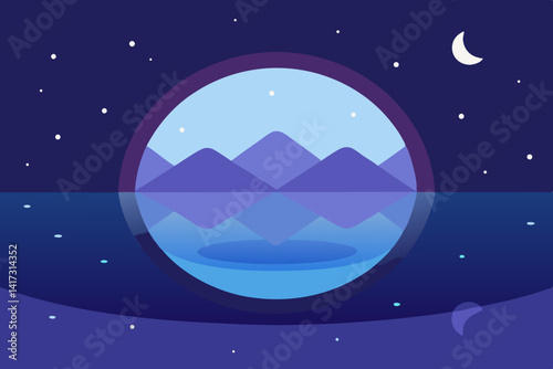 Wallpaper Mural night sky with moon Torontodigital.ca