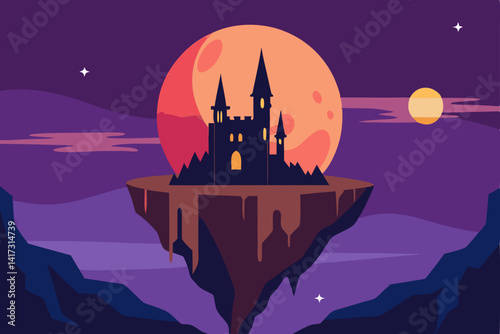 vector illustration of an ancient castle