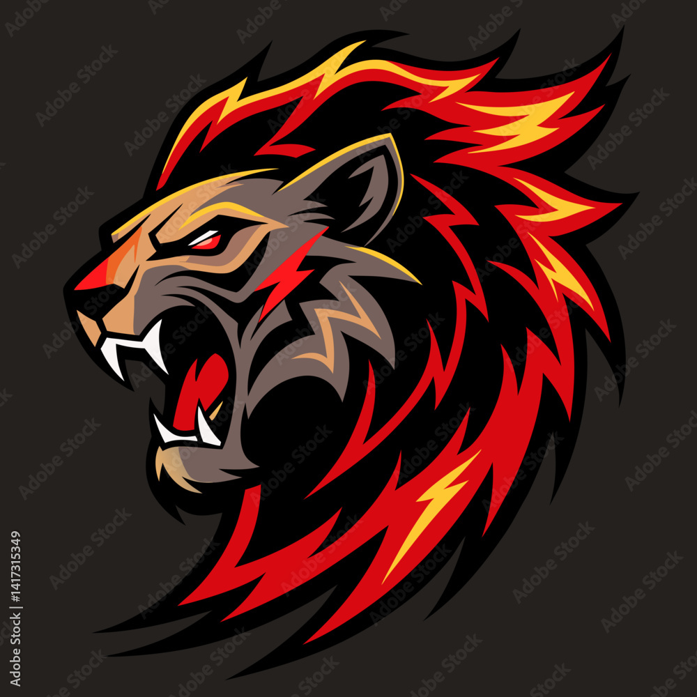 Fototapeta premium lion head tattoo
