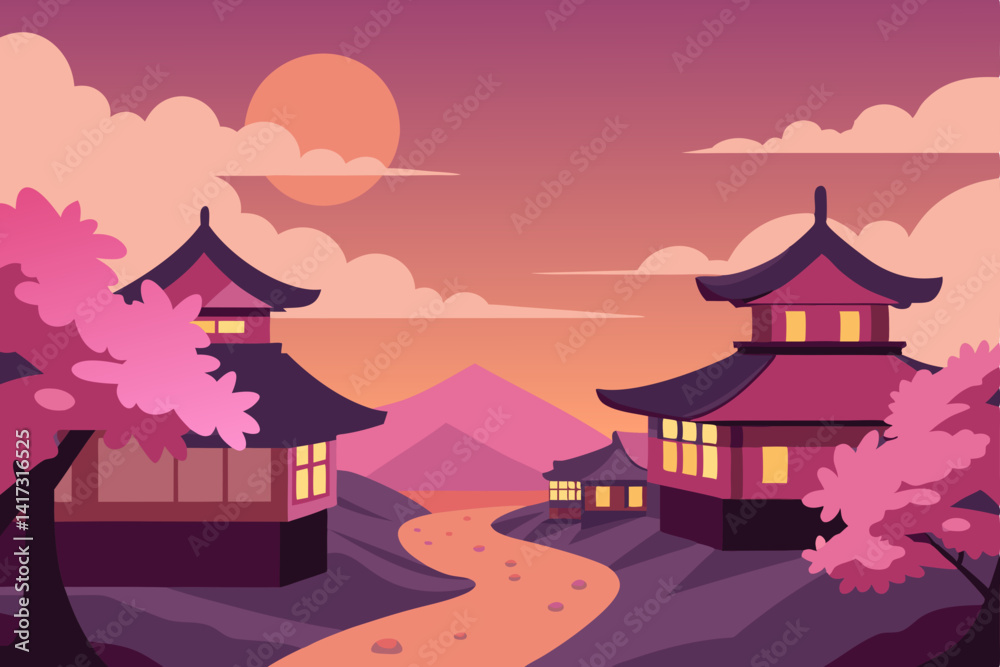 vector illustration of japanese castle in japan vector illustration of japanese castle in japan