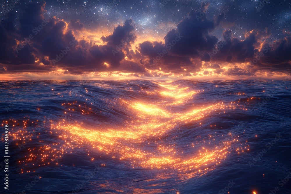 Fototapeta premium Celestial ocean sunset