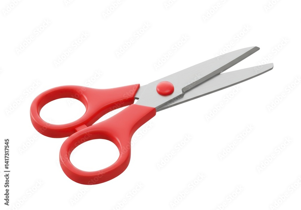 Red scissors cutting tool isolated on white background Red scissors cutting tool isolated on white background