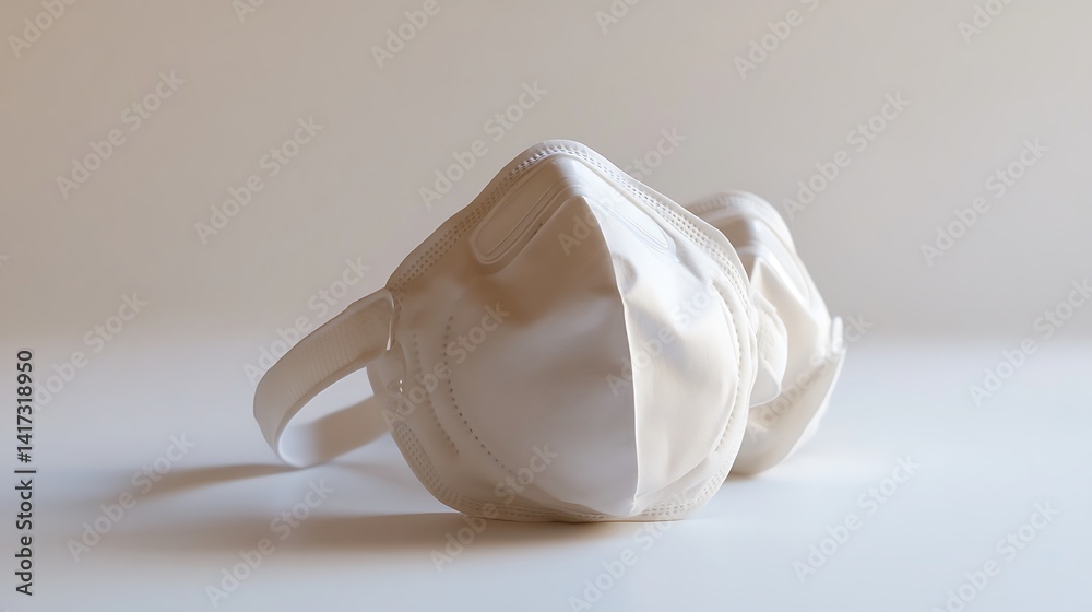 White Protective Face Masks. White Protective Face Masks.