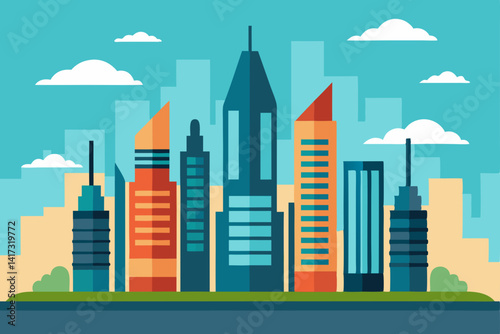 city landscape with city