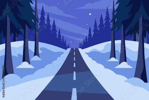 winter landscape with snow