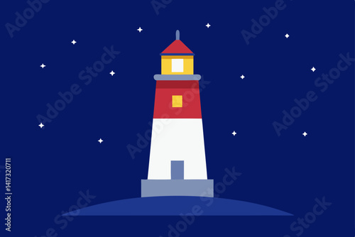 lighthouse on the night sky