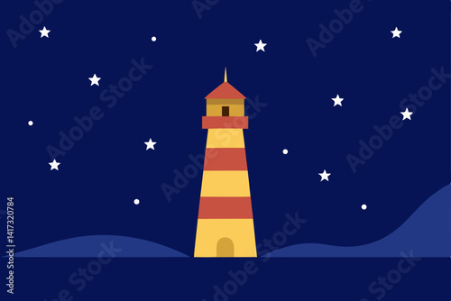 lighthouse on the night sky
