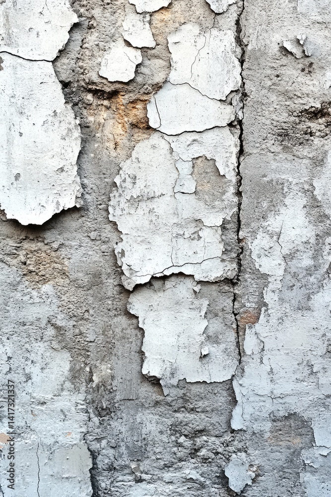 Obraz premium Close-up of peeling paint on a weathered wall showing texture and decay.
