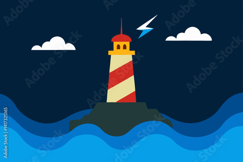 lighthouse in the night