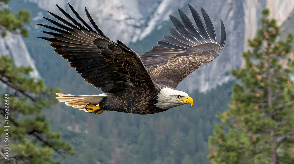 Fototapeta premium elk standing in a green valley, with mist rolling over the distant hills 