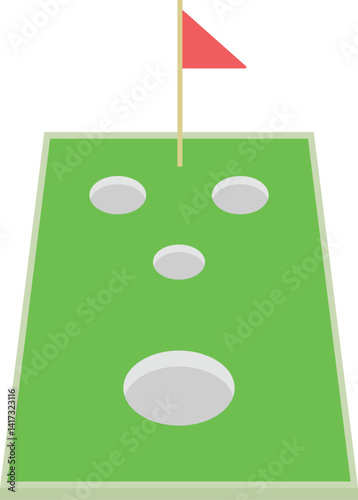Golf Pong Cornhole Board Vector Illustration