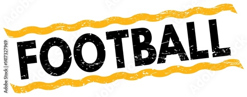 Obraz na płótnie FOOTBALL text on yellow-black lines stamp sign. w salonie