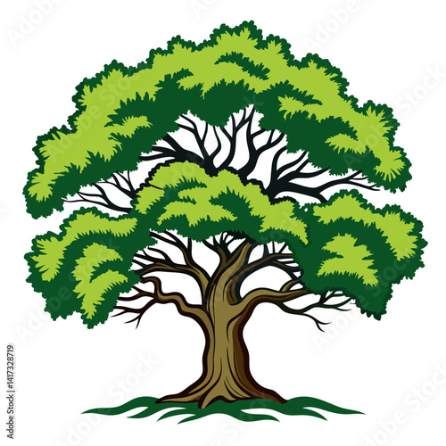  Charming Coast Live Oak Tree Design Featuring Bold Outline
