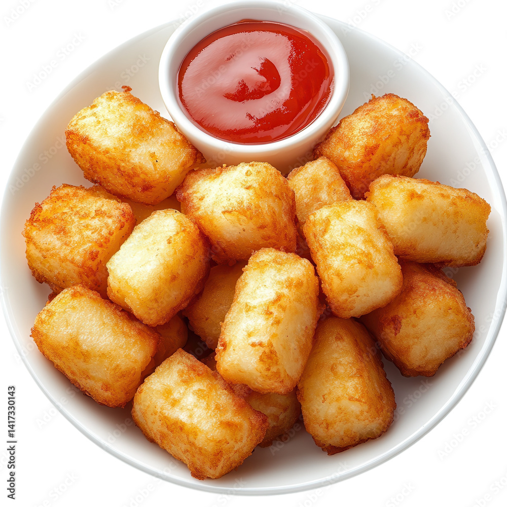 Crispy golden potato bites served with tangy dipping sauce during a cozy late afternoon gathering on transparent background Crispy golden potato bites served with tangy dipping sauce during a cozy late afternoon gathering on transparent background
