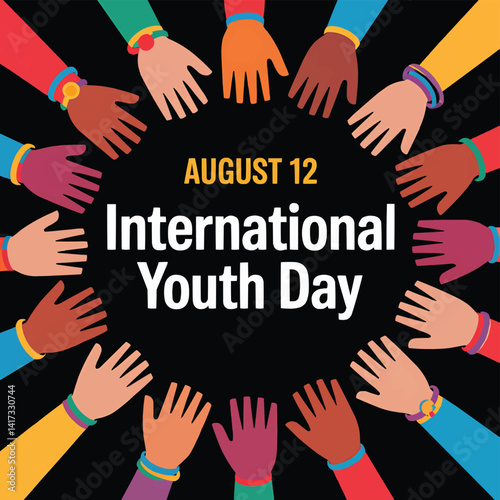 International youth day august twelfth celebration hands diversity and inclusion event
