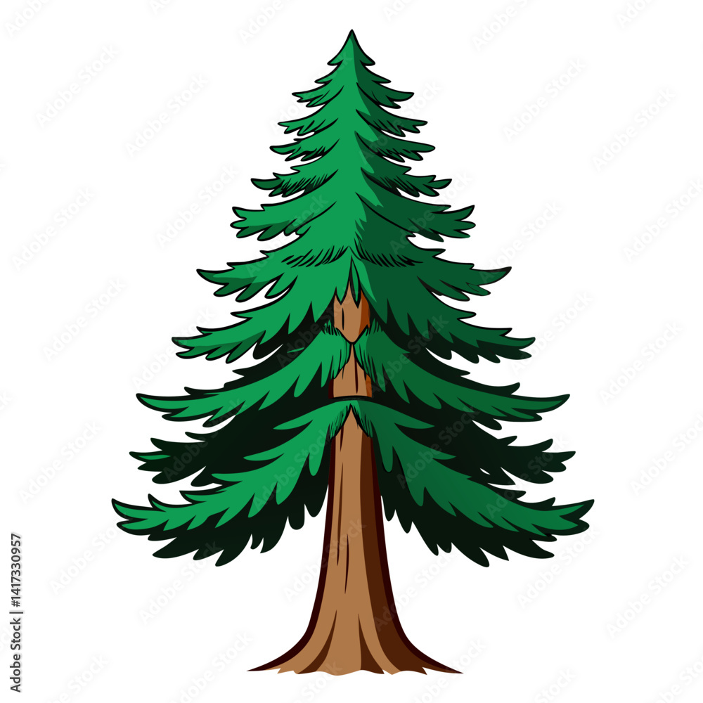 Fototapeta premium Captivating Douglas Fir Tree Illustration