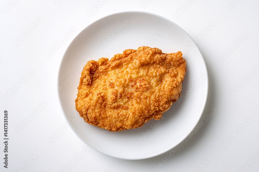 Crispy Fried Chicken with Creamy Gravy isolated on white background Crispy Fried Chicken with Creamy Gravy isolated on white background