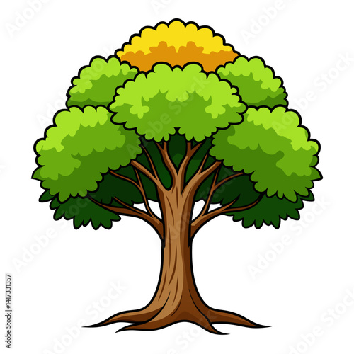  Beautiful Elm Tree Artwork on White
