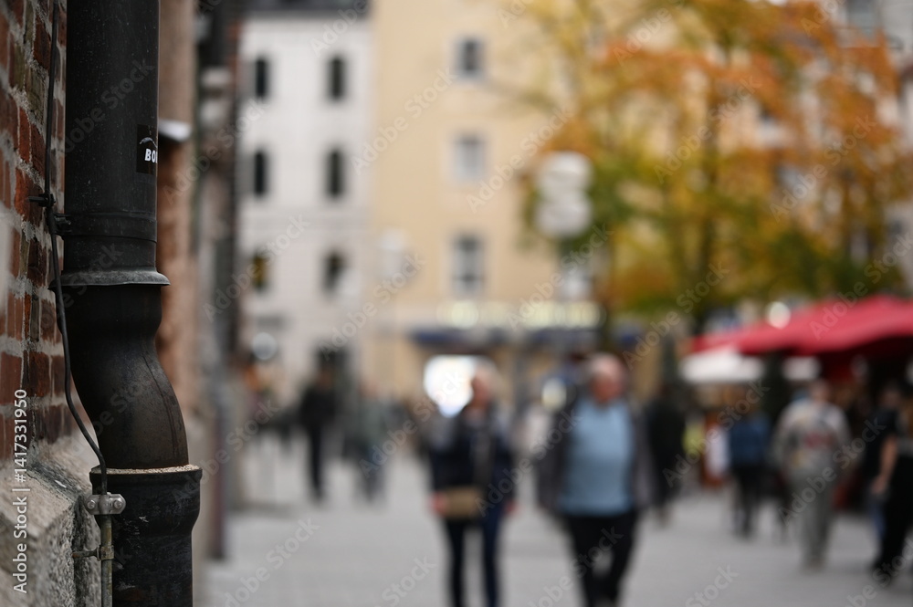 Naklejka premium city ​​street urban landscape bokeh background