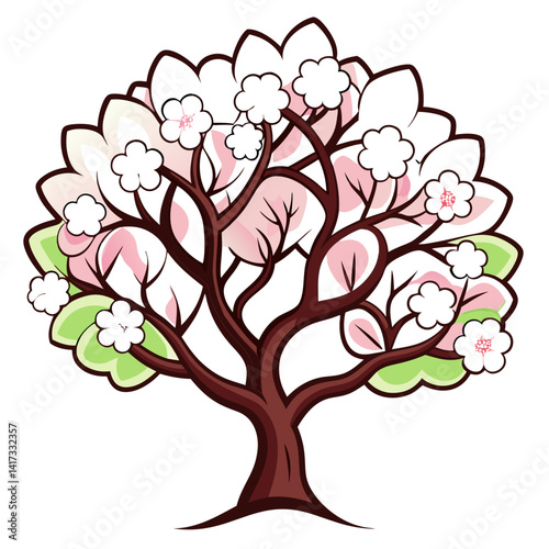  Stylish Flowering Dogwood Tree Design on White Background
