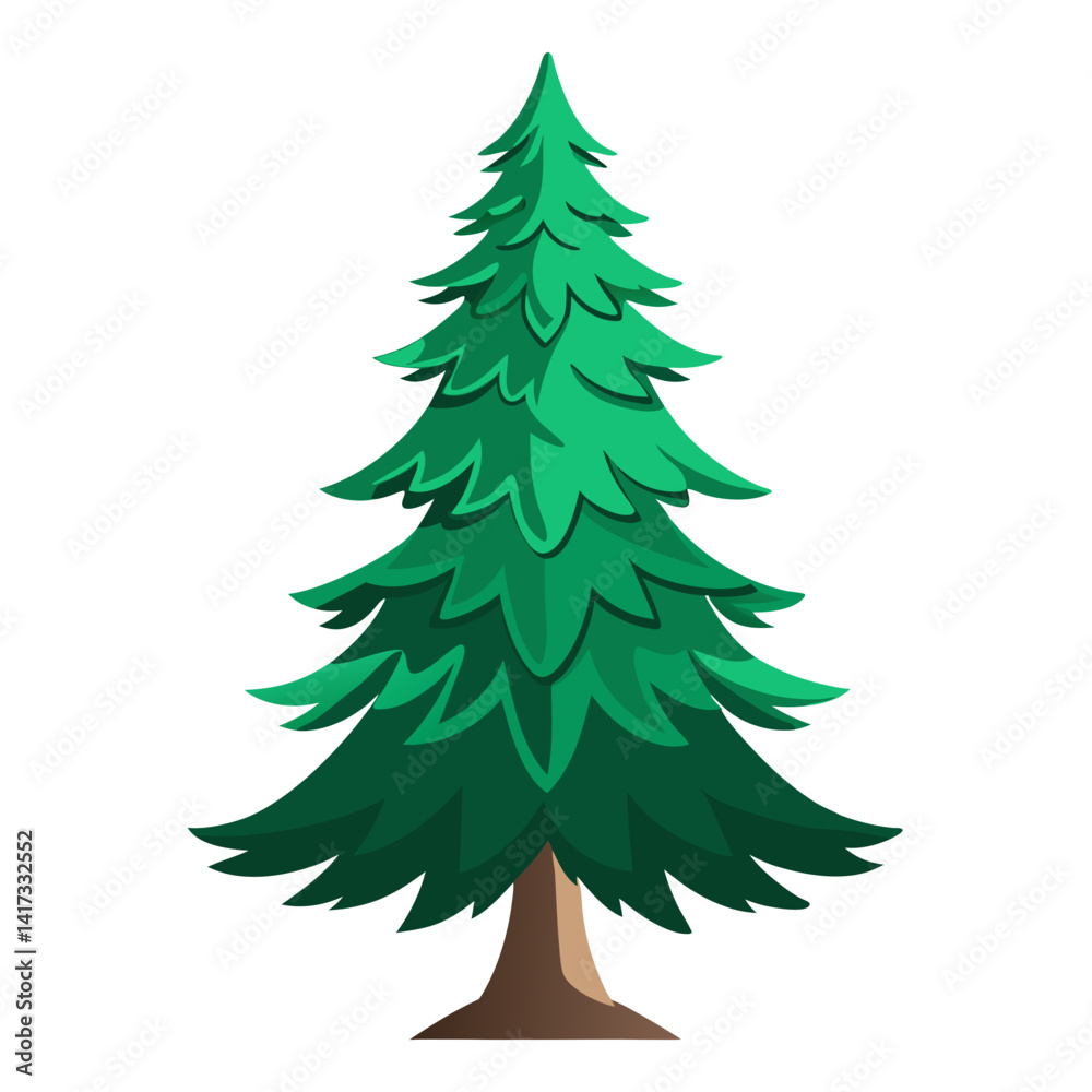 Creative Fraser Fir Tree Illustration on Clean Canvas Creative Fraser Fir Tree Illustration on Clean Canvas