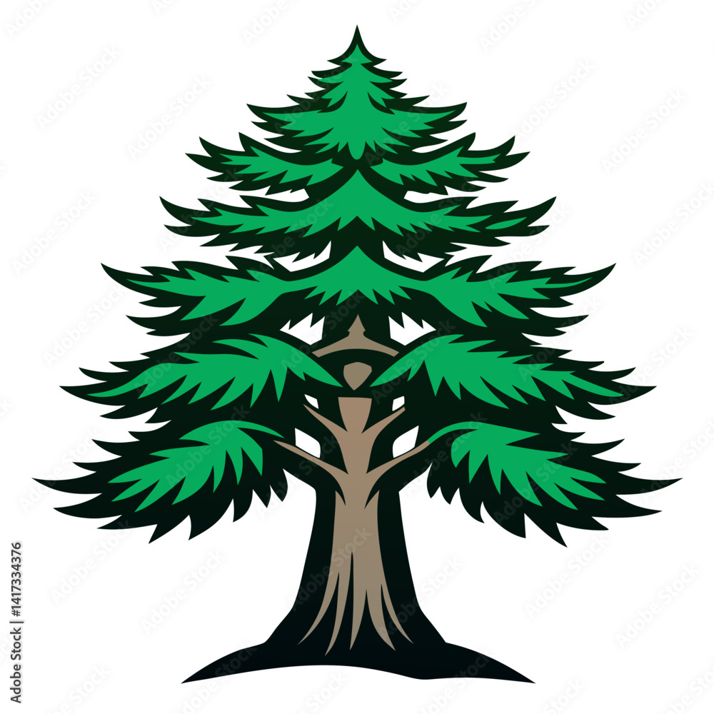 Obraz premium Elegant Hemlock Tree Illustration Design