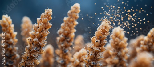 Close-up of seed dispersal from plant