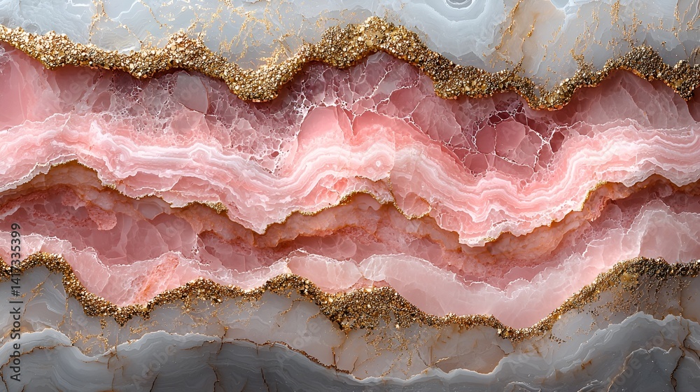 Pink and grey marble texture with gold veins. Pink and grey marble texture with gold veins.