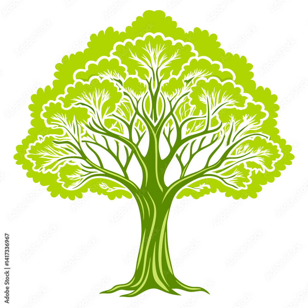 Fototapeta premium Elegant Lime Tree Illustration Design