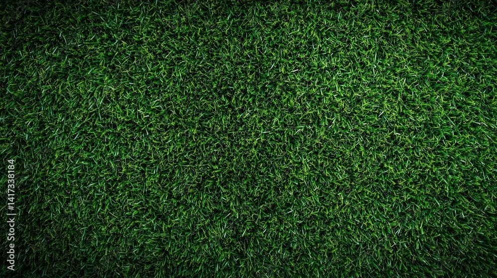 Obraz premium Top view of a vibrant green field, ideal for backgrounds or wallpapers. High-quality texture with ample copy space.