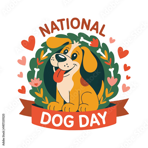 Celebrate national dog day with cute puppy illustration for dog lovers and pet owners