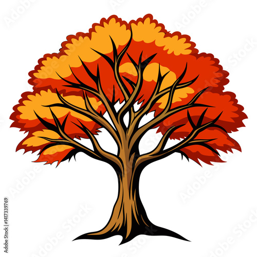  Modern Paperbark Maple Tree Artwork with Bold Features