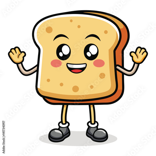 Cute slice of bread character