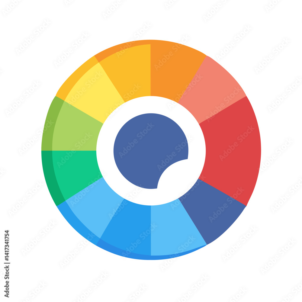 Color Wheel Icon Representing Visual Palette and Creative Color Selection Color Wheel Icon Representing Visual Palette and Creative Color Selection