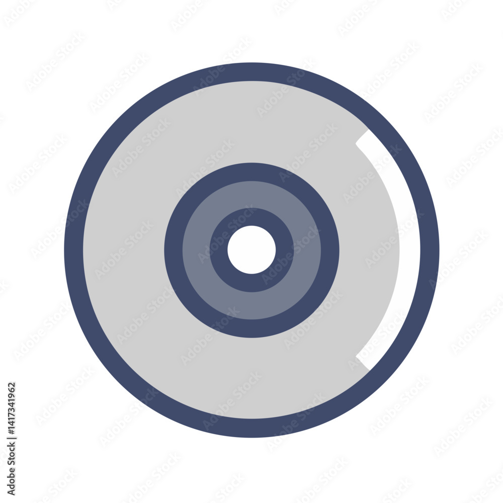 Compact Disc Icon Representing Movie or Music Media Storage and Digital Playback Compact Disc Icon Representing Movie or Music Media Storage and Digital Playback