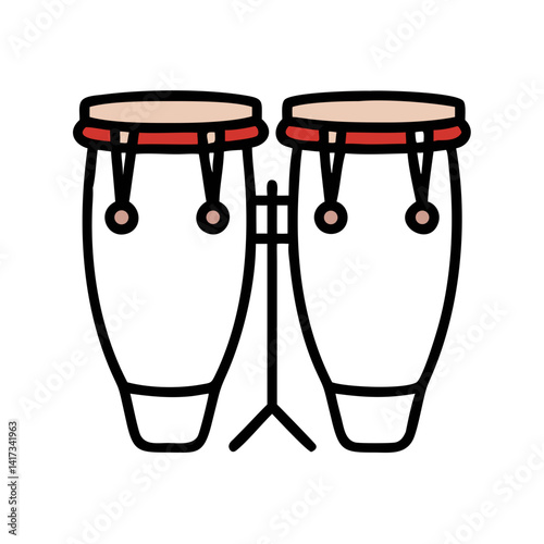 Conga Drum Icon Representing Afro-Cuban Percussion and Musical Rhythm