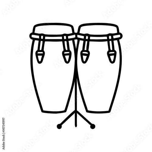 Conga Drum Icon Representing Afro-Cuban Percussion and Musical Rhythm