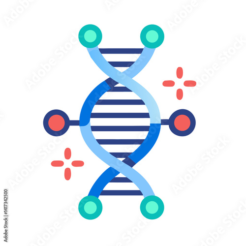 DNA Strand Icon Representing Genetic Engineering and Biological Research