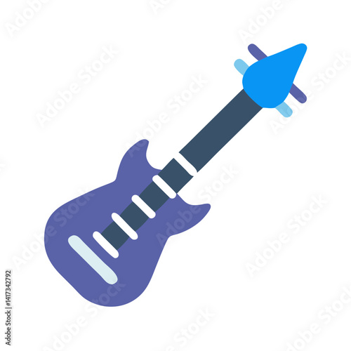 Electric Guitar Icon Representing Modern String Instrument and Musical Performance