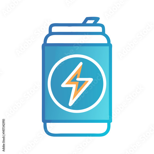Energy Drink Can Icon Representing Futuristic Power Boost and Performance Beverage