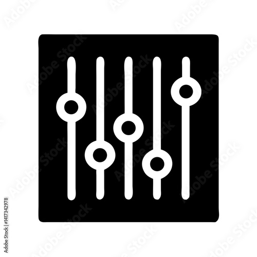 Equalizer Sliders Icon Representing Sound Mixing and Audio Control