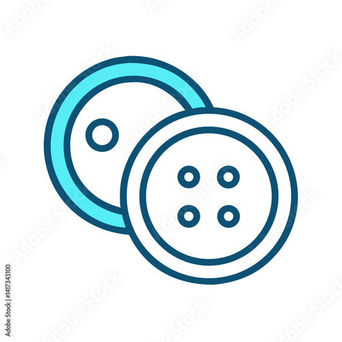 Fashion Button Icon Representing Garment Detail and Clothing Accessory