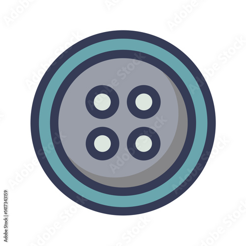 Fashion Button Icon Representing Garment Detail and Clothing Accessory