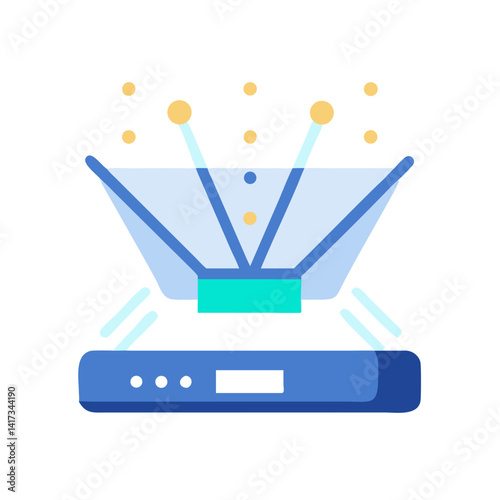 Holographic Interface Icon Representing Virtual Interaction and Futuristic Digital Display