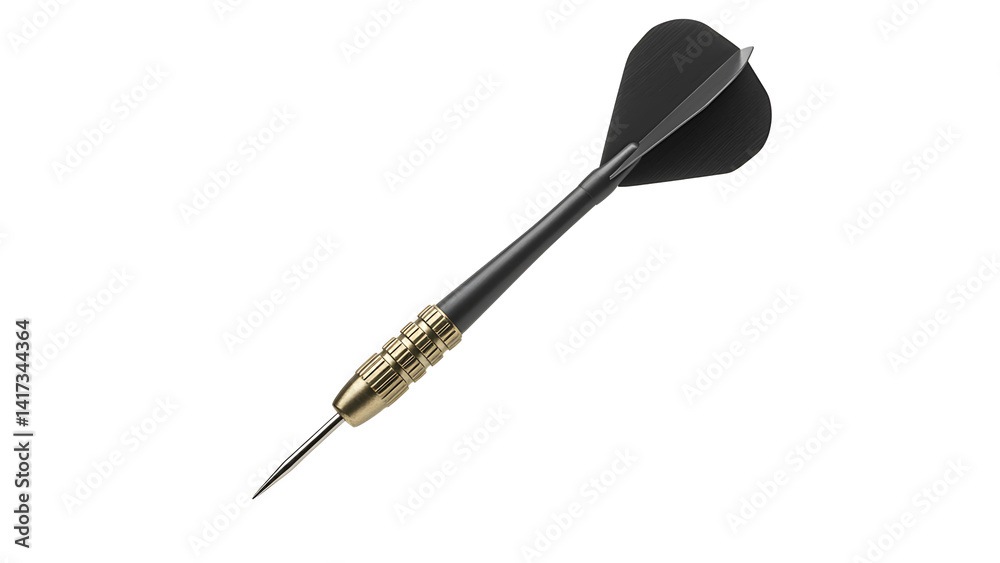 Precision Dart with black Fletching on Transparent Background Precision Dart with black Fletching on Transparent Background