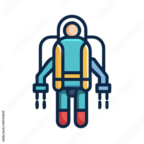 Jetpack Icon Representing Personal Aerial Mobility and Futuristic Flight Technology